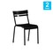 Flash Furniture Black All-Weather Armless Steel Dining Chair, 2PK 2-XU-CH-10318-BK-GG - alternate 2